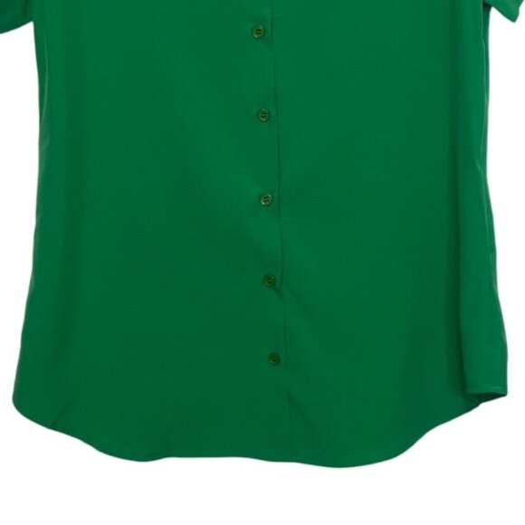Guanyy Short Sleeve Button Up Shirt Womens Small Green New WOT - Picture 5 of 8